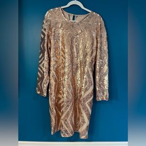 Sequin Glitter Rosegold Dress size 2XL eras tour outfit dress